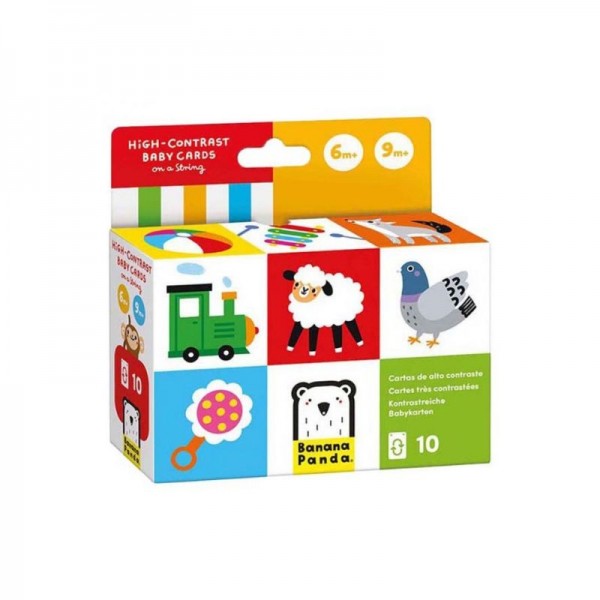 Banana Panda Kartice za bebe 6+ mj visokog kontrasta na konopcu Banana Panda Kartice za bebe 6+ mj visokog kontrasta na konopcu