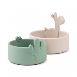 Silikonske zdjelice - Lalee Sand/Green (2 kom)