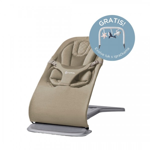 Ergobaby Evolve ležaljka 3u1 – Soft Olive + GRATIS luk s igračkama