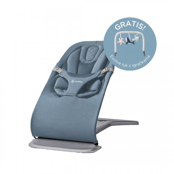 Ergobaby Evolve ležaljka 3u1 – Oxford Blue + GRATIS luk s igračkama