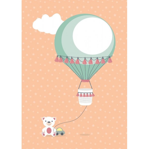Čestitka s kuvertom Balon i medvjedić