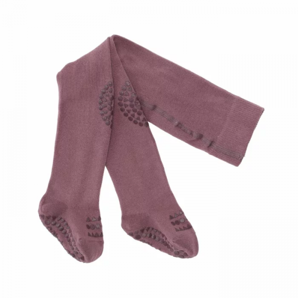 Pamučne hulahopke sa zaštitom za puzanje- Misty Plum