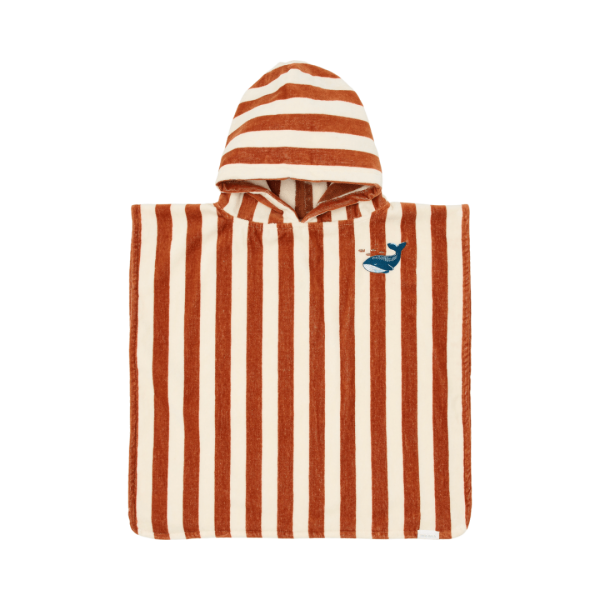 Little Dutch Pončo za plažu Ocean World Brown Stripe