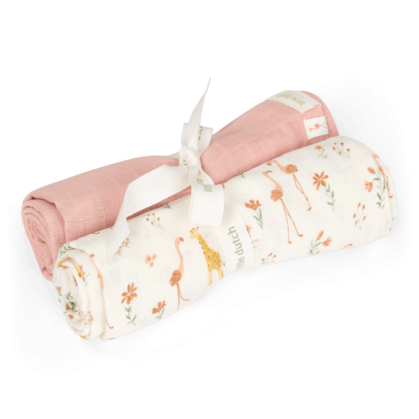 Little Dutch Komplet 2 pamučne pelene Blooming Safari