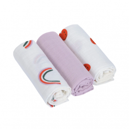 Lässig Tetra pelena M Happy Rascals Heart lavender 3 kom, 60 x 60 cm