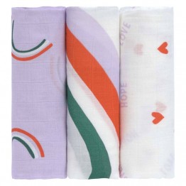 Lässig Tetra pelena L Happy Rascals lavander 3 kom, 80 x 80 cm