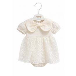 Elegantna krem haljinica za bebe s til suknjicom