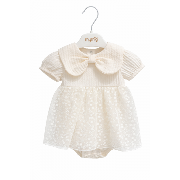 Elegantna krem haljinica za bebe s til suknjicom