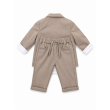 Svečani komplet za bebe – Sand beige odijelo s košuljom i leptir mašnom  – slika 1