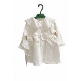 Bijela svečana haljina za bebe s čipkom i mašnom