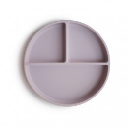 Mushie vakuumski tanjur s pregradama – Soft Lilac