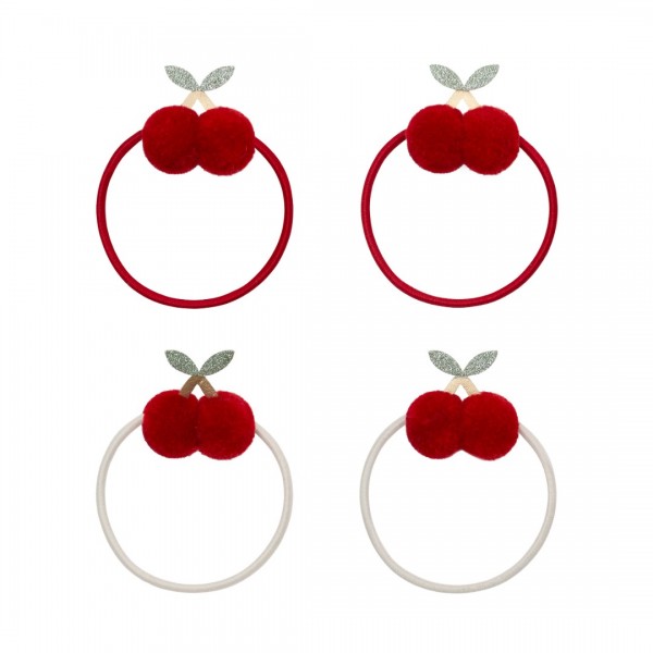 Dječje gumice za kosu - Pom pom trešnjice Dječje gumice za kosu - Pom pom trešnjice